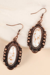 Annette White + Bronze Earrings