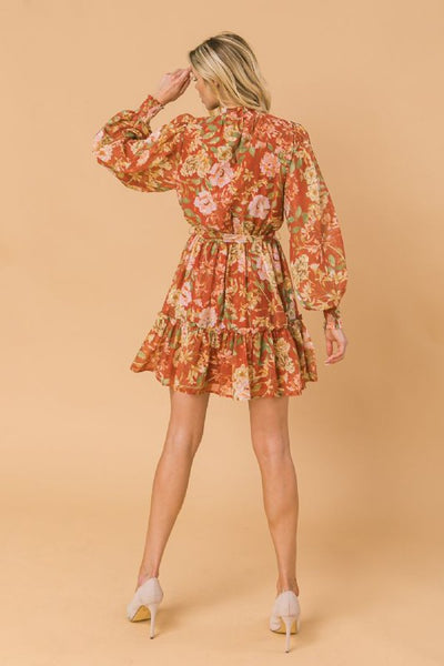 Annie Copper Floral Dress