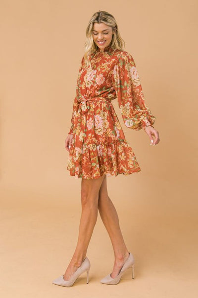 Annie Copper Floral Dress