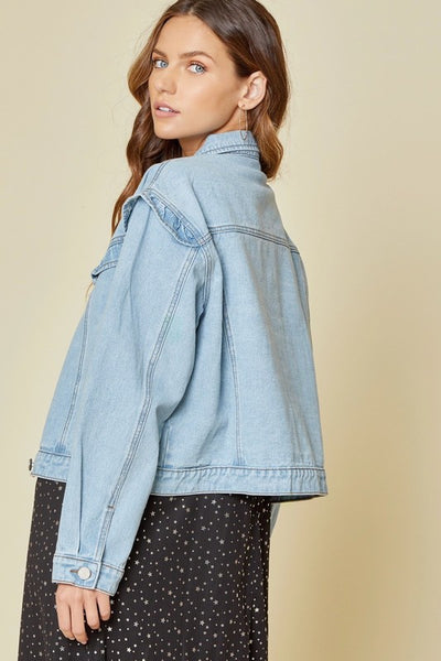 Jolene Retro Ruffle Denim Jacket