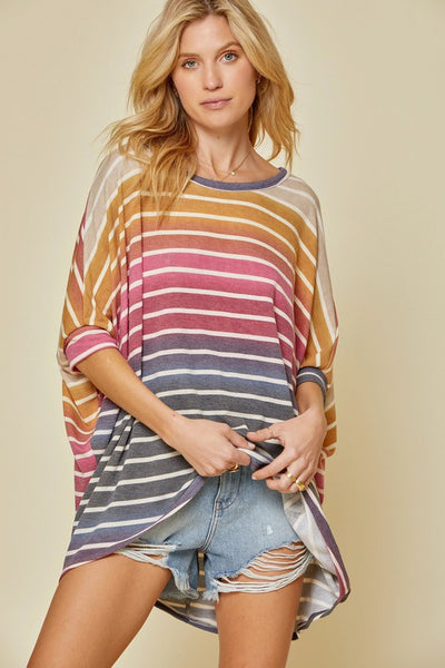 Kristina Stripped Dolman Top