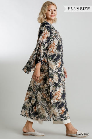 Lilliana Navy Floral Duster