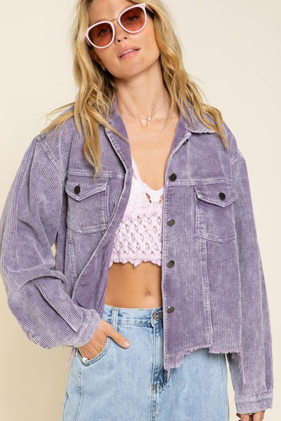 Skipper Distressed Lavender Corduroy Jacket