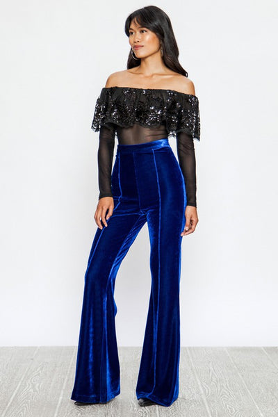 Vienna Blue Velvet Pants