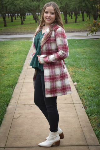 Blair Red Plaid Coat