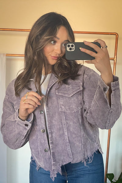 Skipper Distressed Lavender Corduroy Jacket