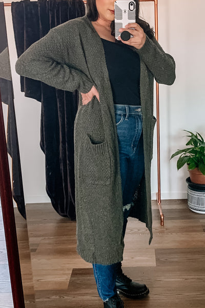 Amelia Olive Cardigan