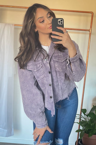 Skipper Distressed Lavender Corduroy Jacket