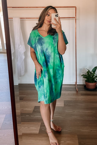 Emerald Tie Dye Dress