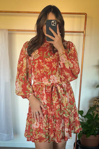 Annie Copper Floral Dress