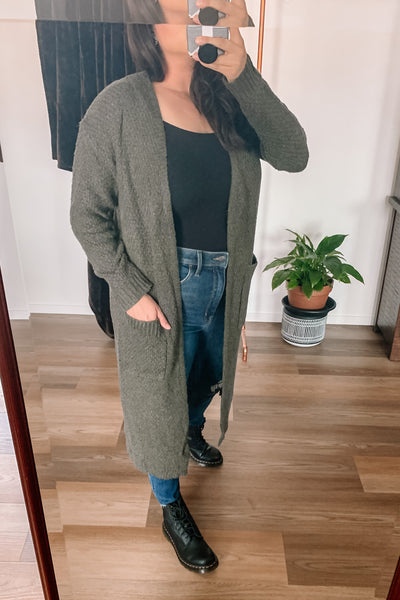 Amelia Olive Cardigan