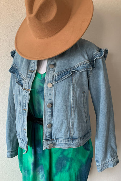 Jolene Retro Ruffle Denim Jacket