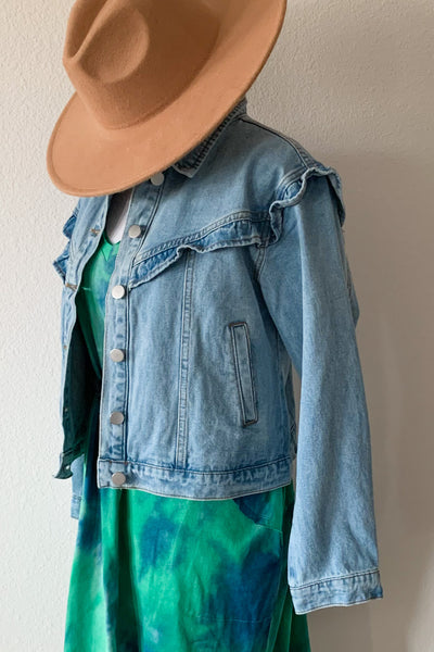 Jolene Retro Ruffle Denim Jacket