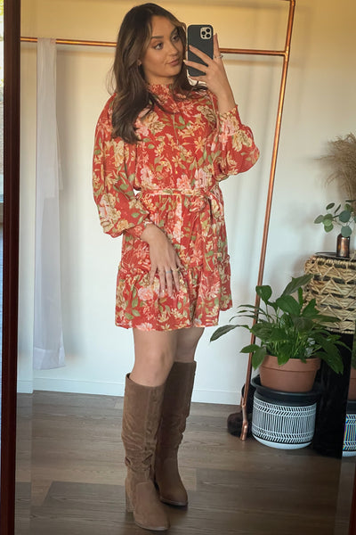 Annie Copper Floral Dress